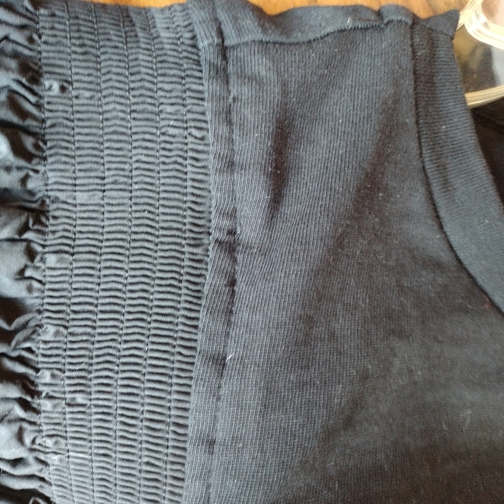 English Factory Mix Media Black Ruffle Sleeve T-Shirt Size XSmall - Picture 6 of 6